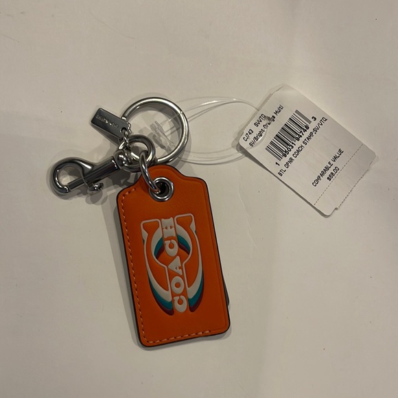 Coach Leather NWT Key chain/ Bottle opener in Orange - Picture 1 of 6